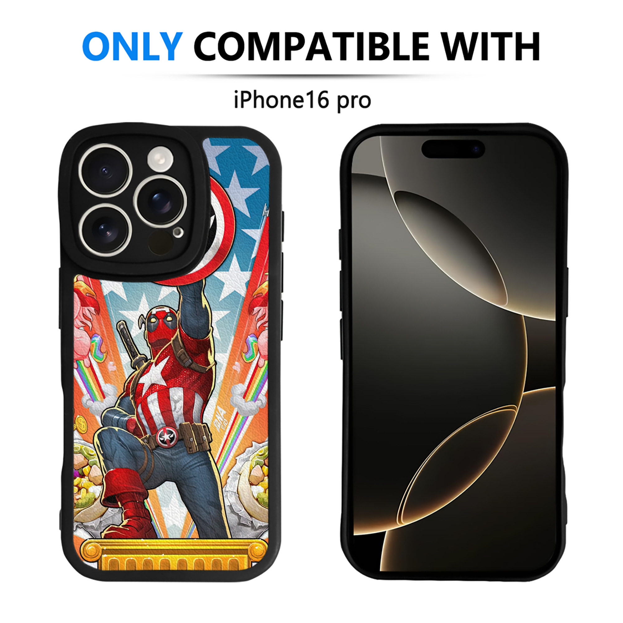 （画像用） Deadpool デッドプール 【iPhone 16シリーズ対応】シリコンスマホケース（レザー調） 材質：シリコン
